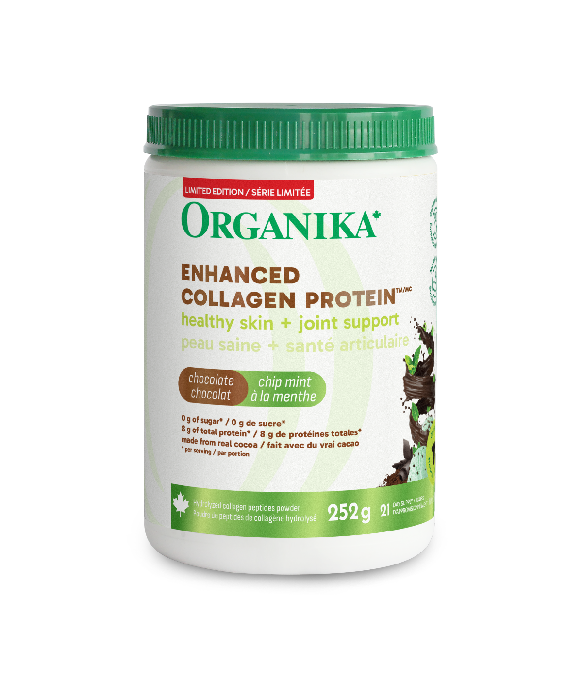 Dark Chocolate Chip Mint Enhanced Collagen Protein