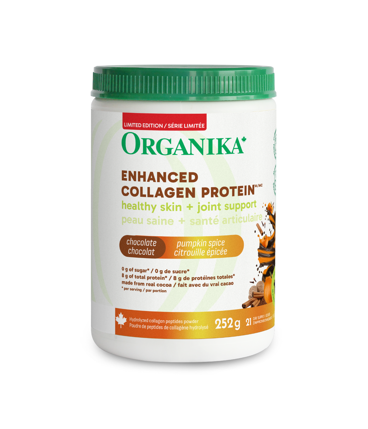 Dark Chocolate Pumpkin Spice Enhanced Collagen Protein