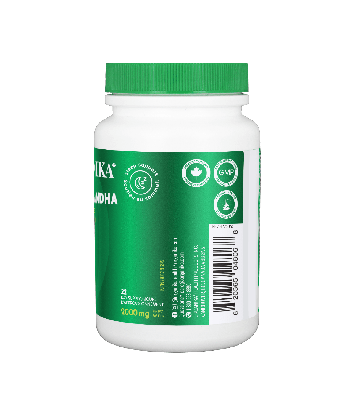 Ashwagandha with Black Pepper - 90 vcaps - Organika Health Products