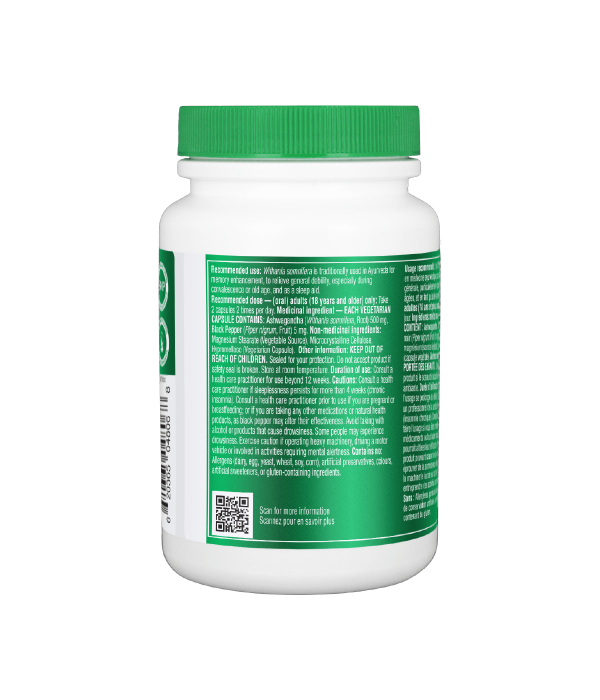 Ashwagandha with Black Pepper - 90 vcaps - Organika Health Products