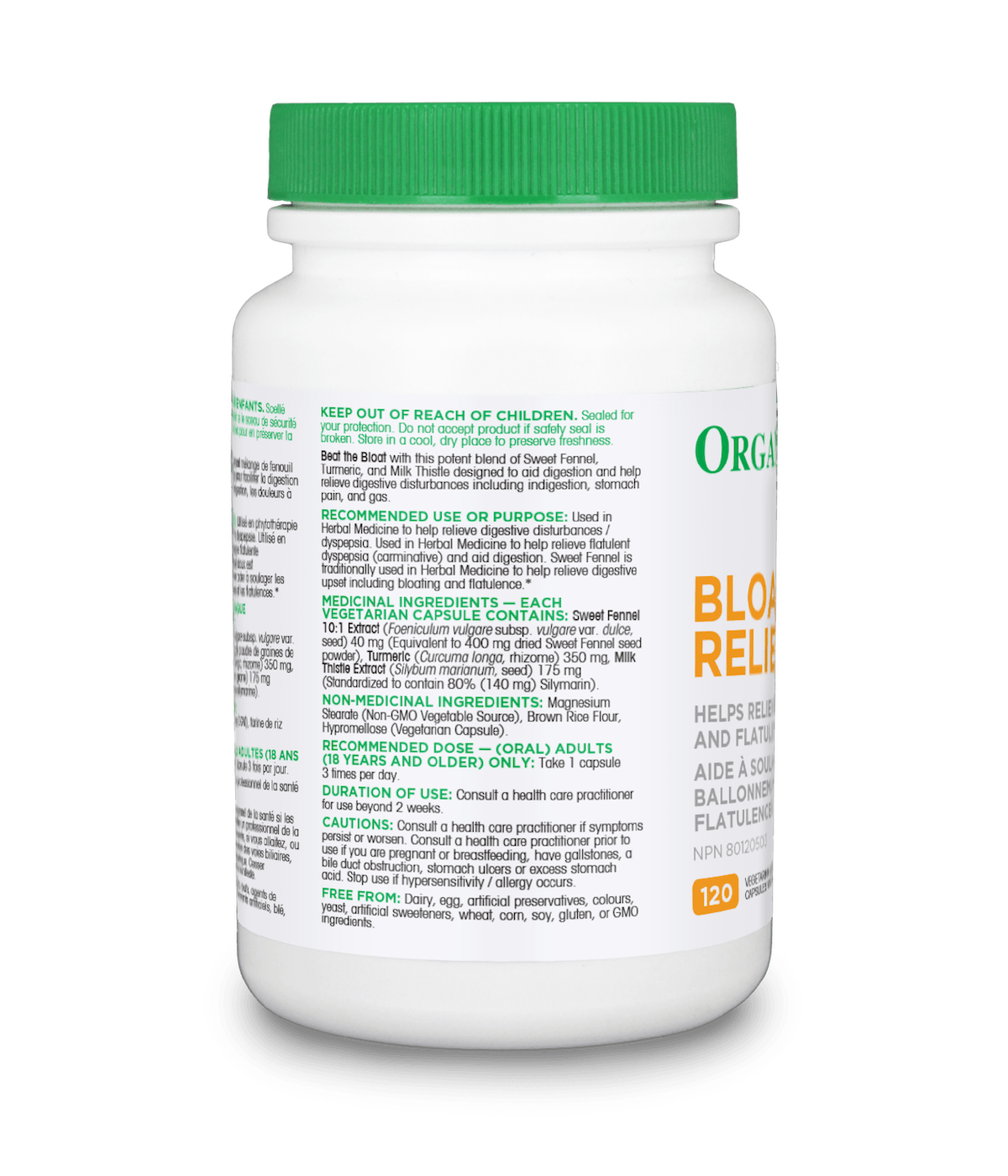 Bloat Relief™ - 120 Vcaps - Organika Health Products