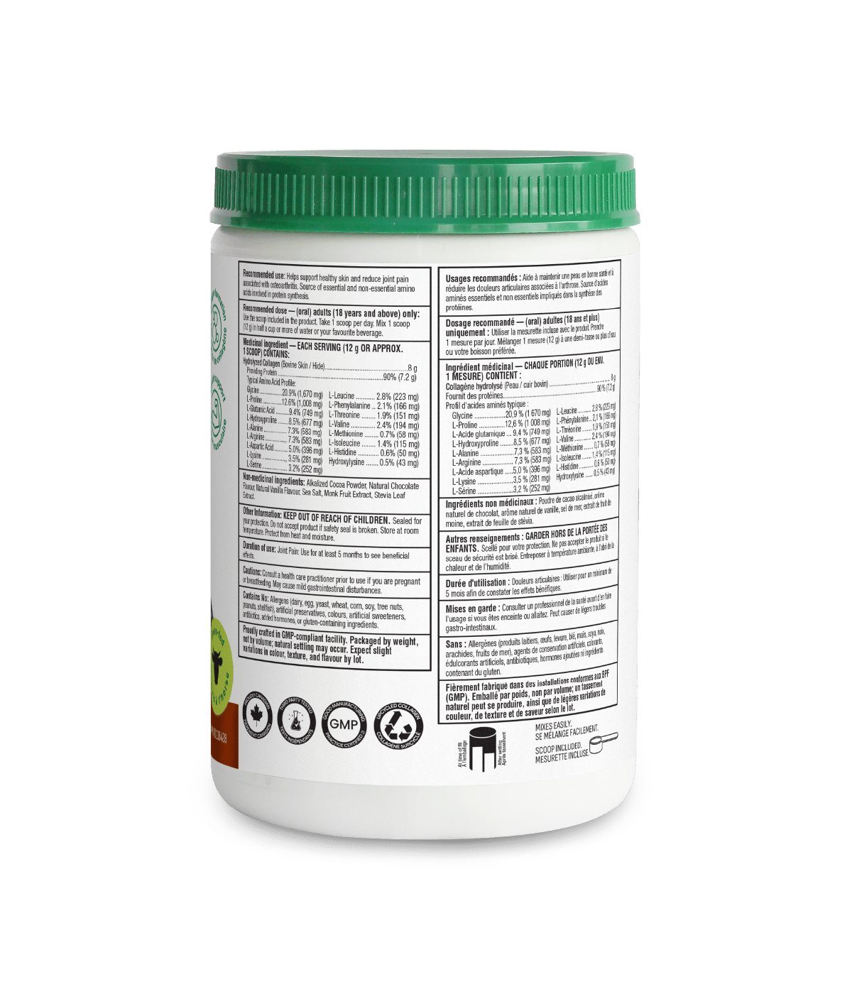 Chocolate Enhanced Collagen - 252 g - Organika Health Products