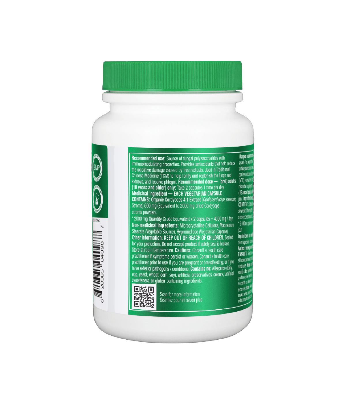 Cordyceps Organic Mushroom Extract - 500 mg/120 vcap - Organika Health Products