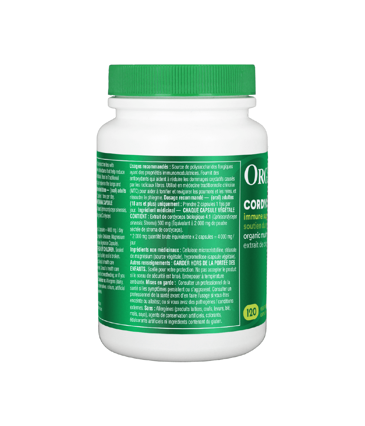 Cordyceps Organic Mushroom Extract - 500 mg/120 vcap - Organika Health Products