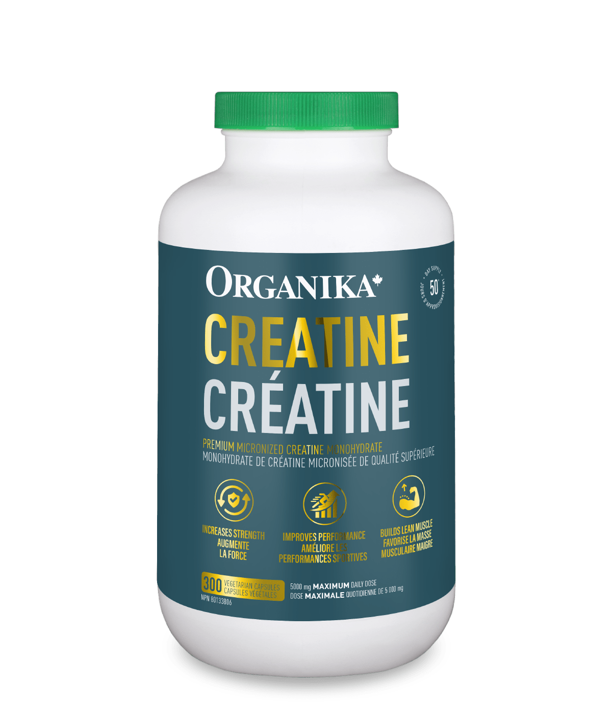 Creatine Capsules - 300 vcaps - Organika Health Products