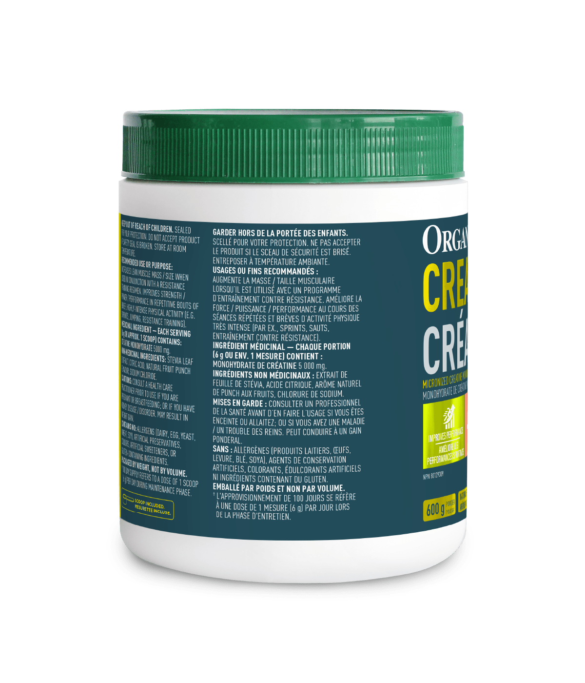 Creatine Powder - Fruit Punch - Fruit Punch - Organika Health Products