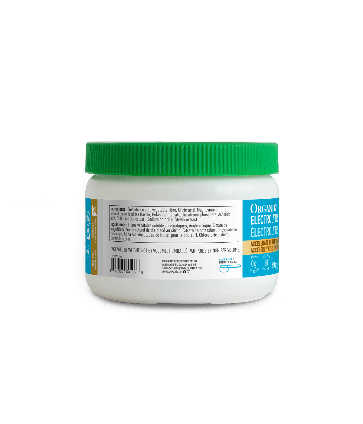 Electrolytes 60 Servings - Iced Tea - 210 g (60 Servings) - Organika Health Products