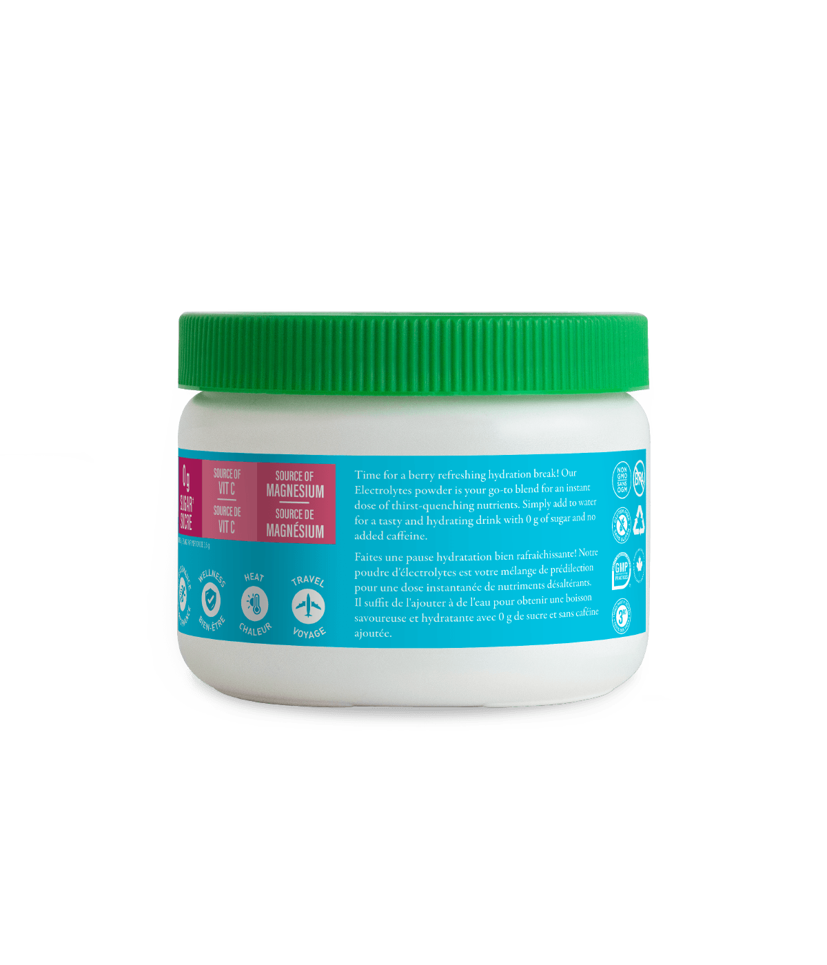 Electrolytes 60 Servings - Wild Raspberry - Wild Raspberry - Organika Health Products