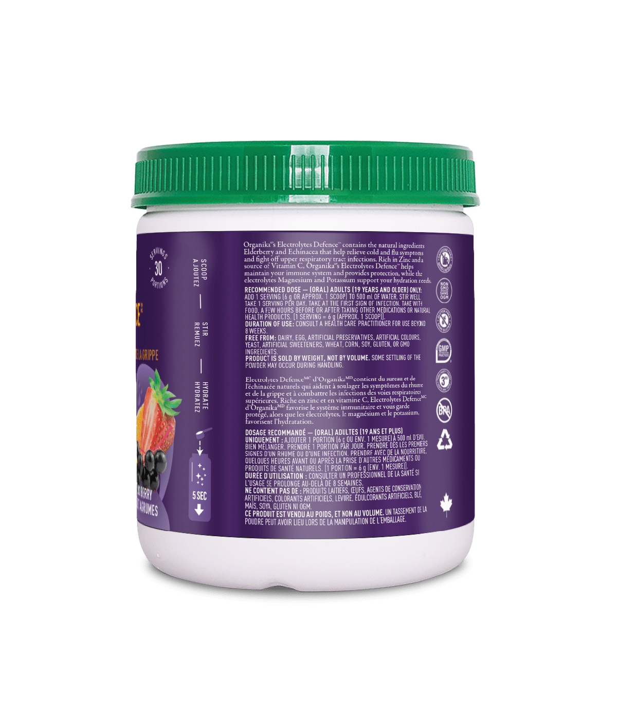 Electrolytes Defence with Elderberry & Echinacea - Citrus Berry - Organika Health Products