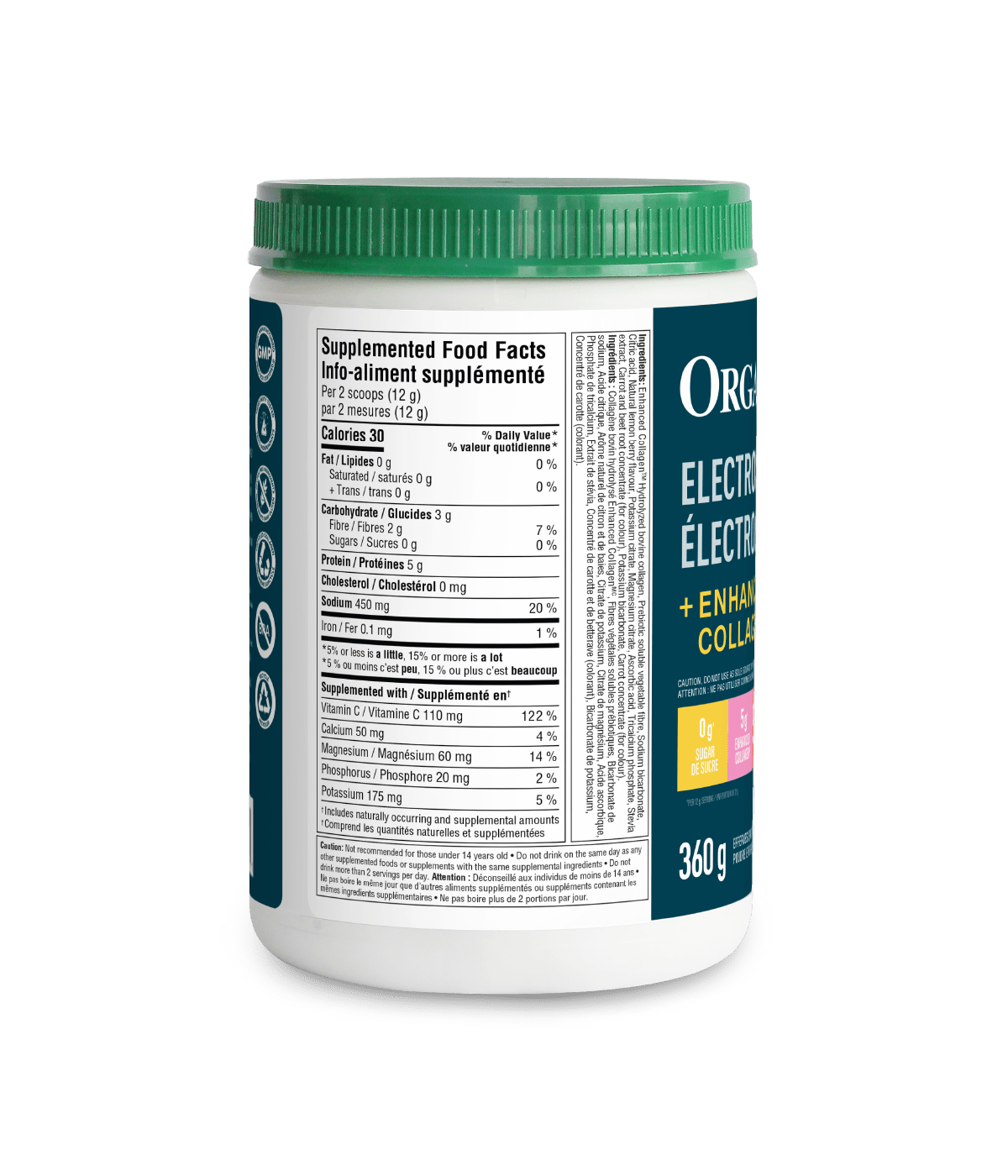 Electrolytes + Enhanced Collagen - Zesty Lemon Berry - Zesty Lemon Berry - Organika Health Products