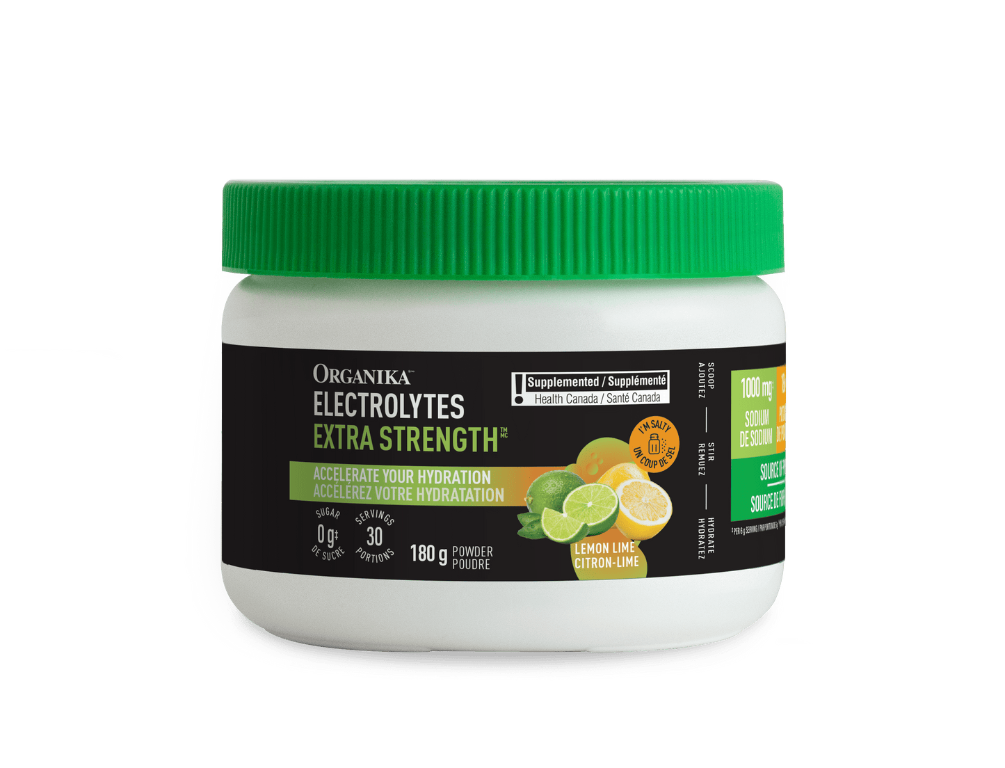 Electrolytes Extra Strength - Lemon Lime - Organika Health Products