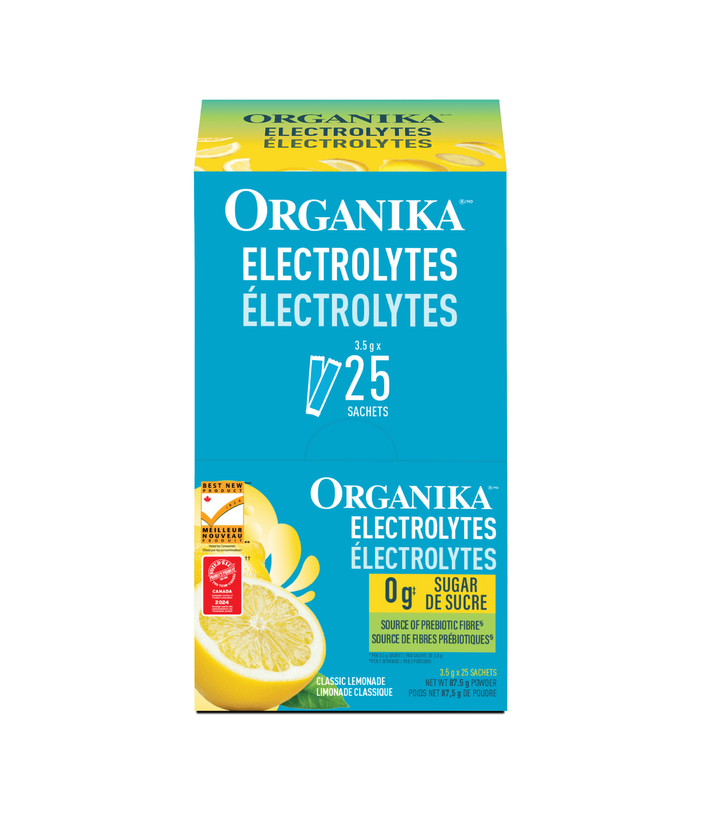 Electrolytes Sachets - Classic Lemonade - Box (25 Sachets) - Organika Health Products