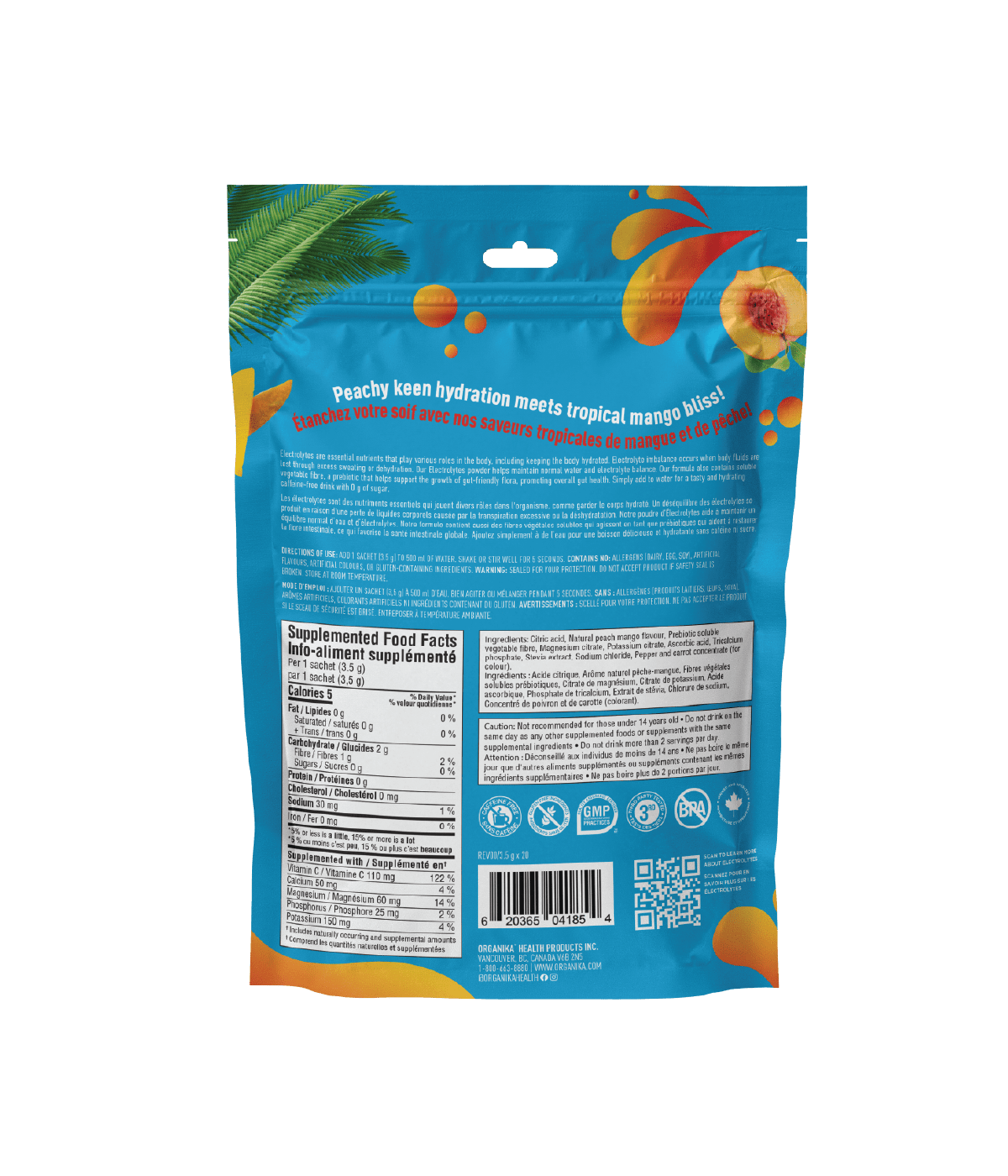 Electrolytes Sachets - Peach Paradise - 20 Pack - Organika Health Products