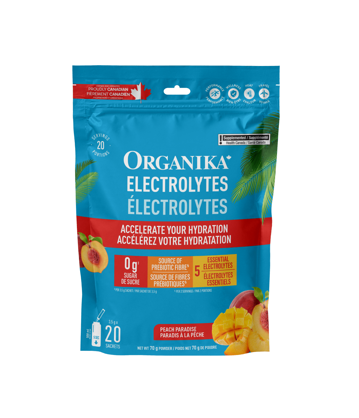 Electrolytes Sachets - Peach Paradise - 20 Pack - Organika Health Products