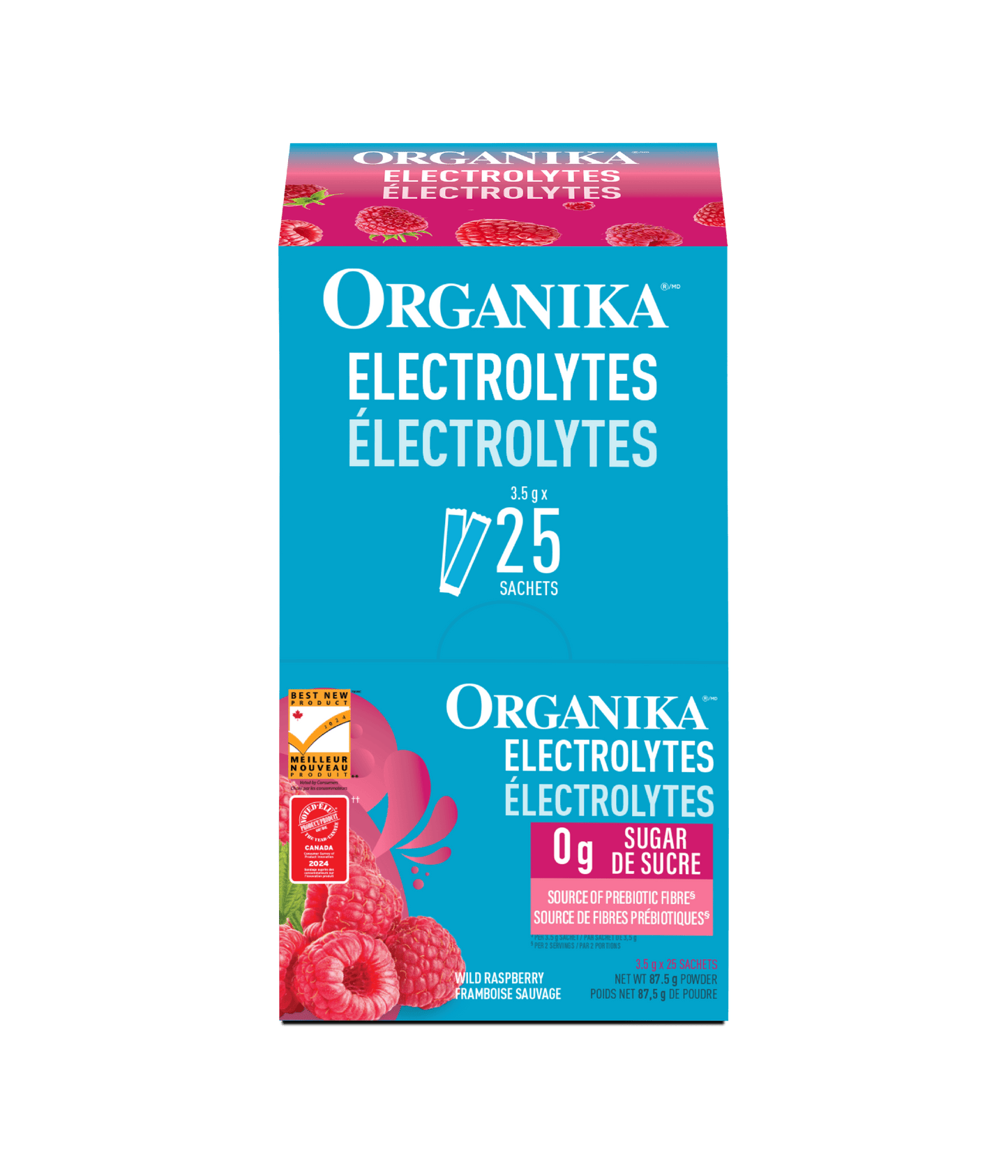 Electrolytes Sachets - Wild Raspberry - Box (25 Sachets) - Organika Health Products