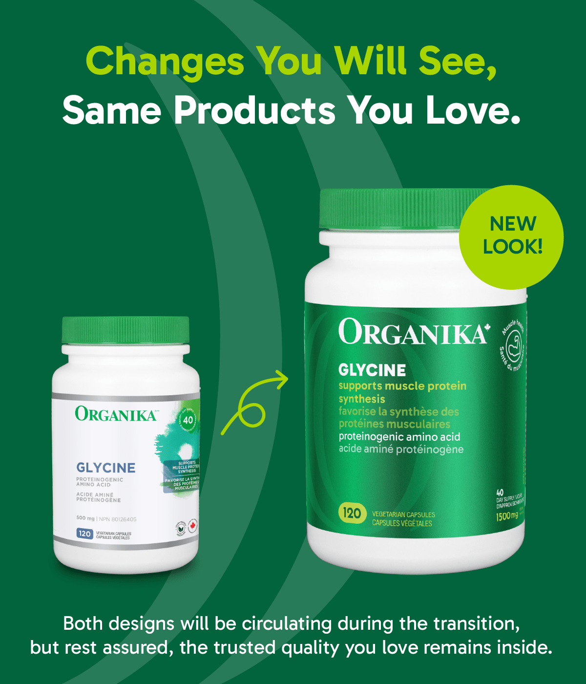 Glycine - 120 capsules - Organika Health Products