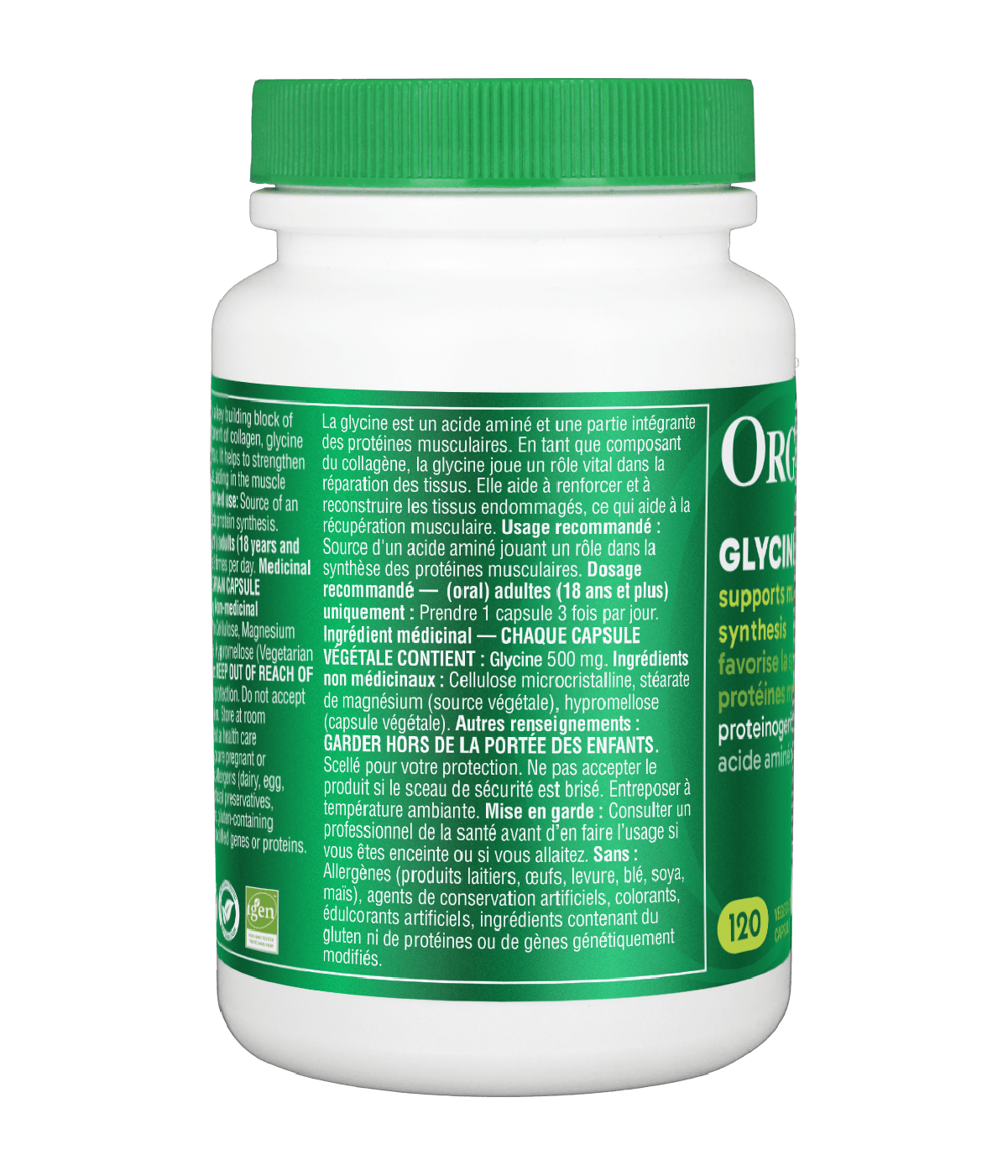 Glycine - 120 capsules - Organika Health Products