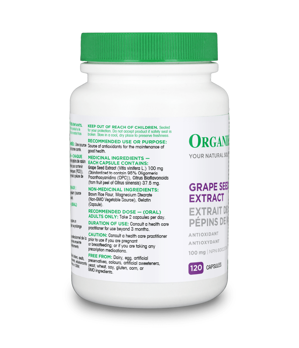 Grape Seed Extract - 120 capsules - Organika Health Products