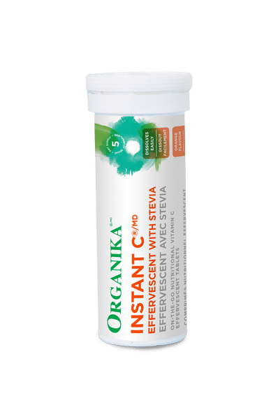 Instant C Effervescent with Stevia - Orange - Single Tube - Organika Health Products