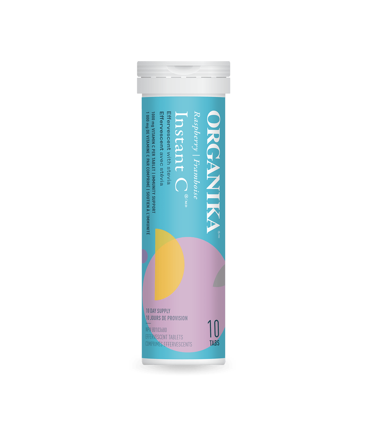 Instant C Effervescent with Stevia - Raspberry - Single Tube - Organika Health Products