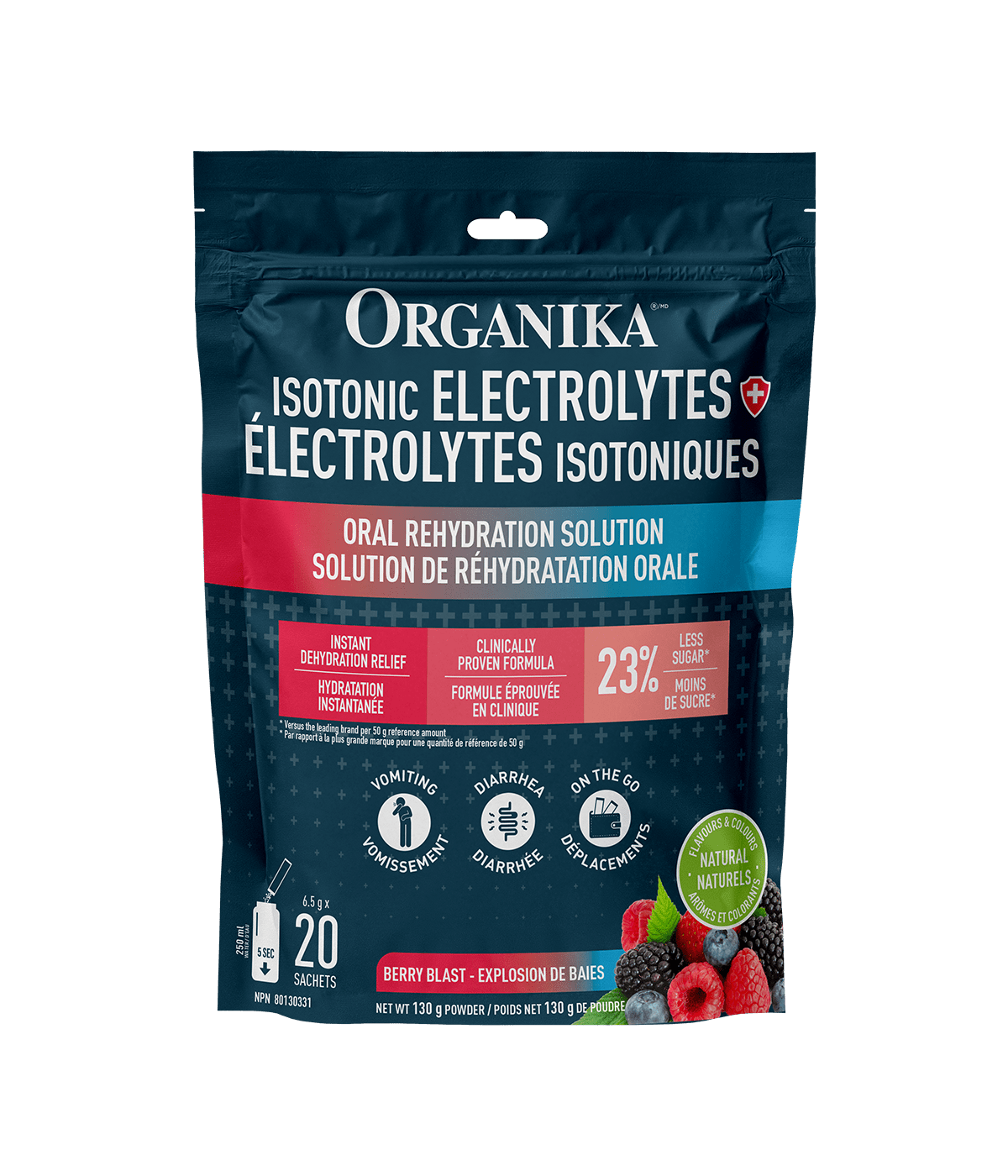 Isotonic Electrolytes - 20 Pack Pouch - Organika Health Products