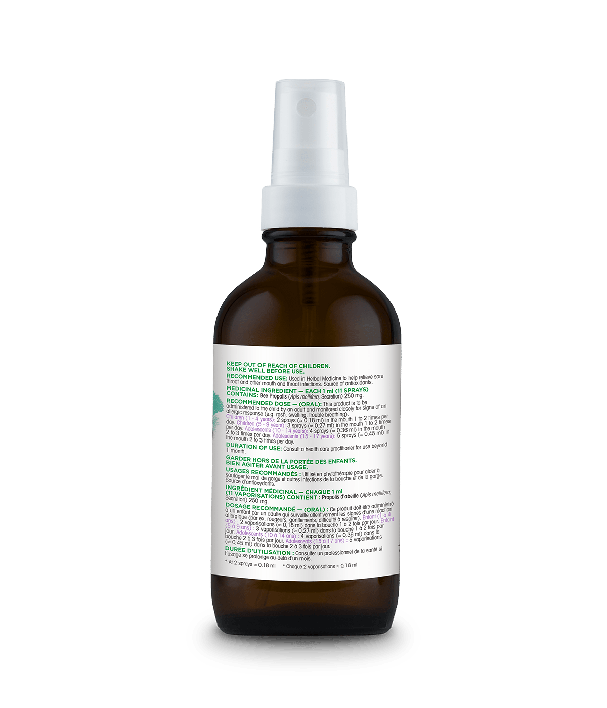 Kids Canadian Bee Propolis Spray with Elderberry - 30 ml - Organika Health Products