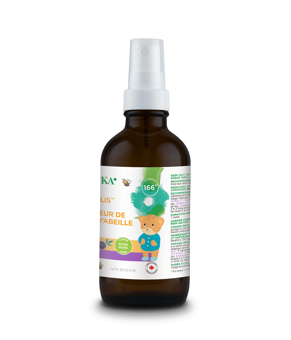 Kids Canadian Bee Propolis Spray with Elderberry - 30 ml - Organika Health Products