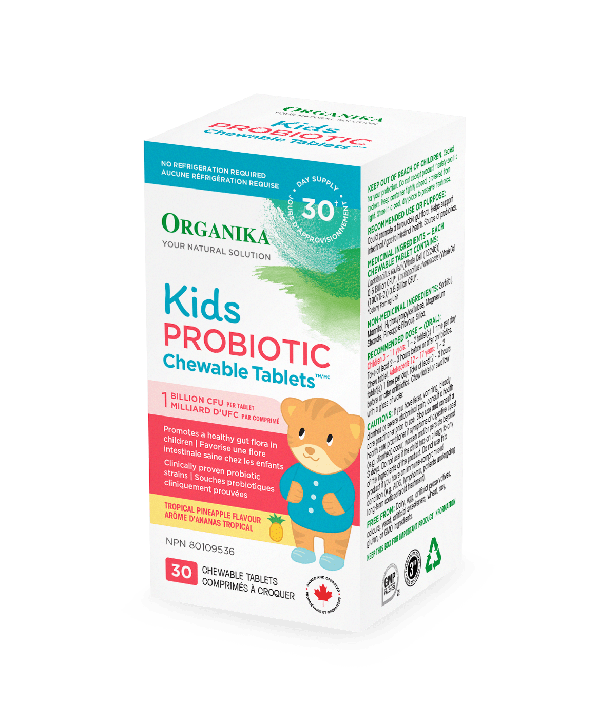 Kids Probiotic Chewable Tablets - 30 tablets - Organika Health Products
