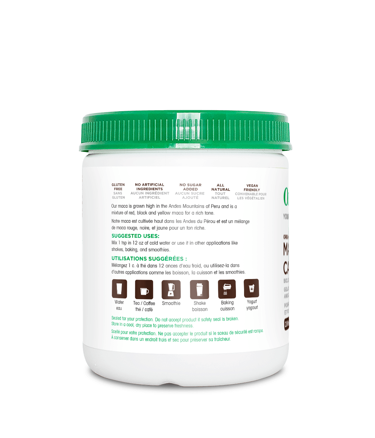 Maca + Cacao Powder - 200 g - Organika Health Products