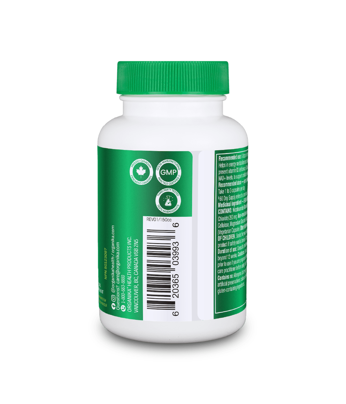NAD+ Booster - 60 Vcaps - Organika Health Products