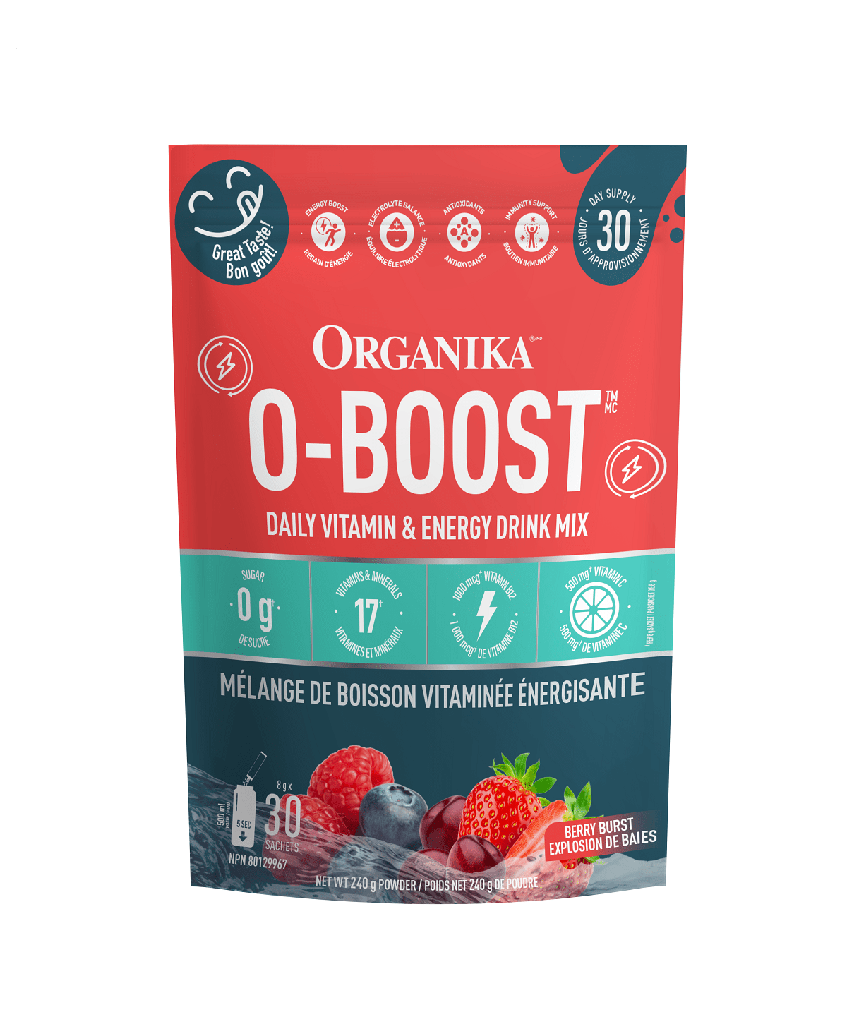 O - BOOST - Berry Burst - Organika Health Products