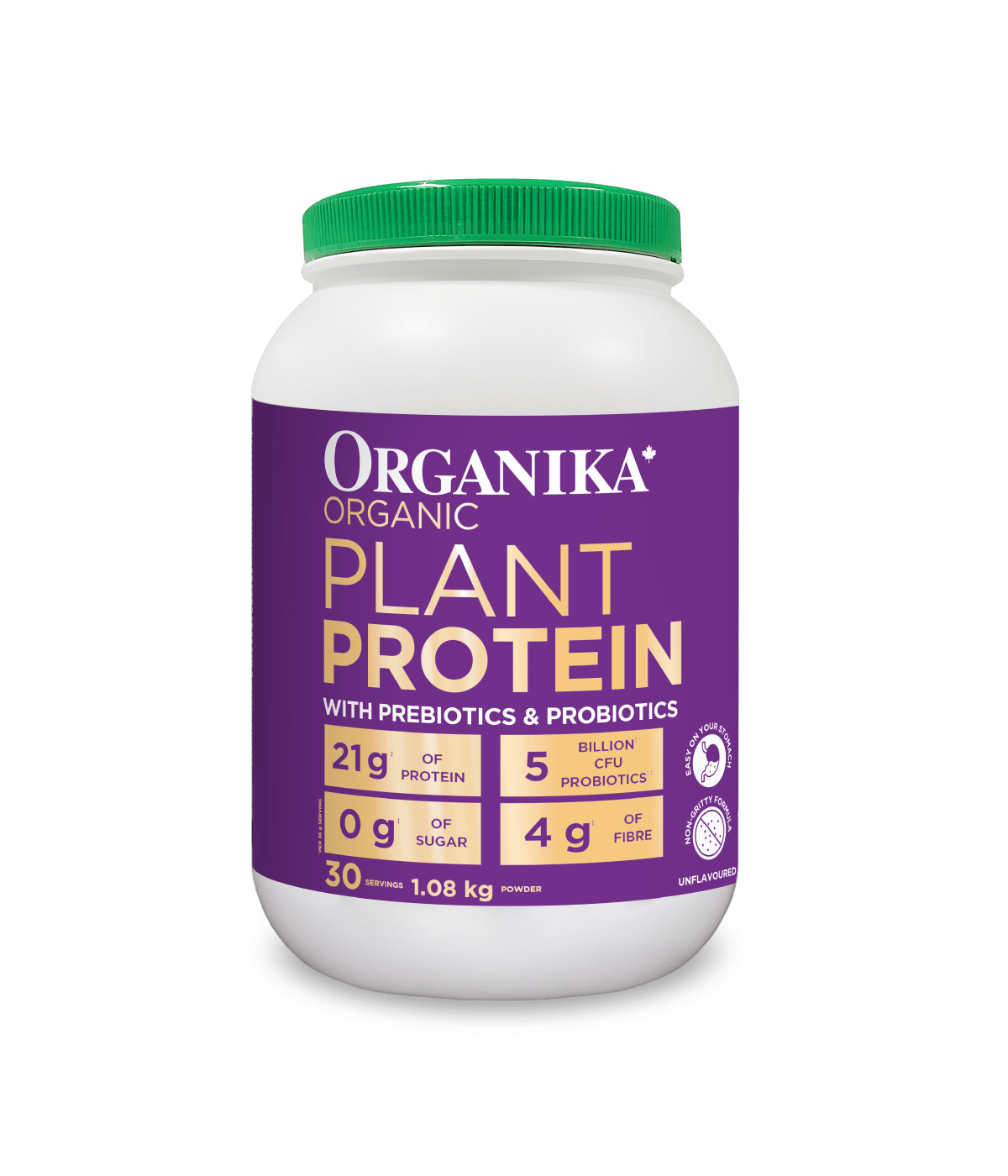 Organic Plant Protein with Prebiotics & Probiotics - Unflavoured - Organika Health Products