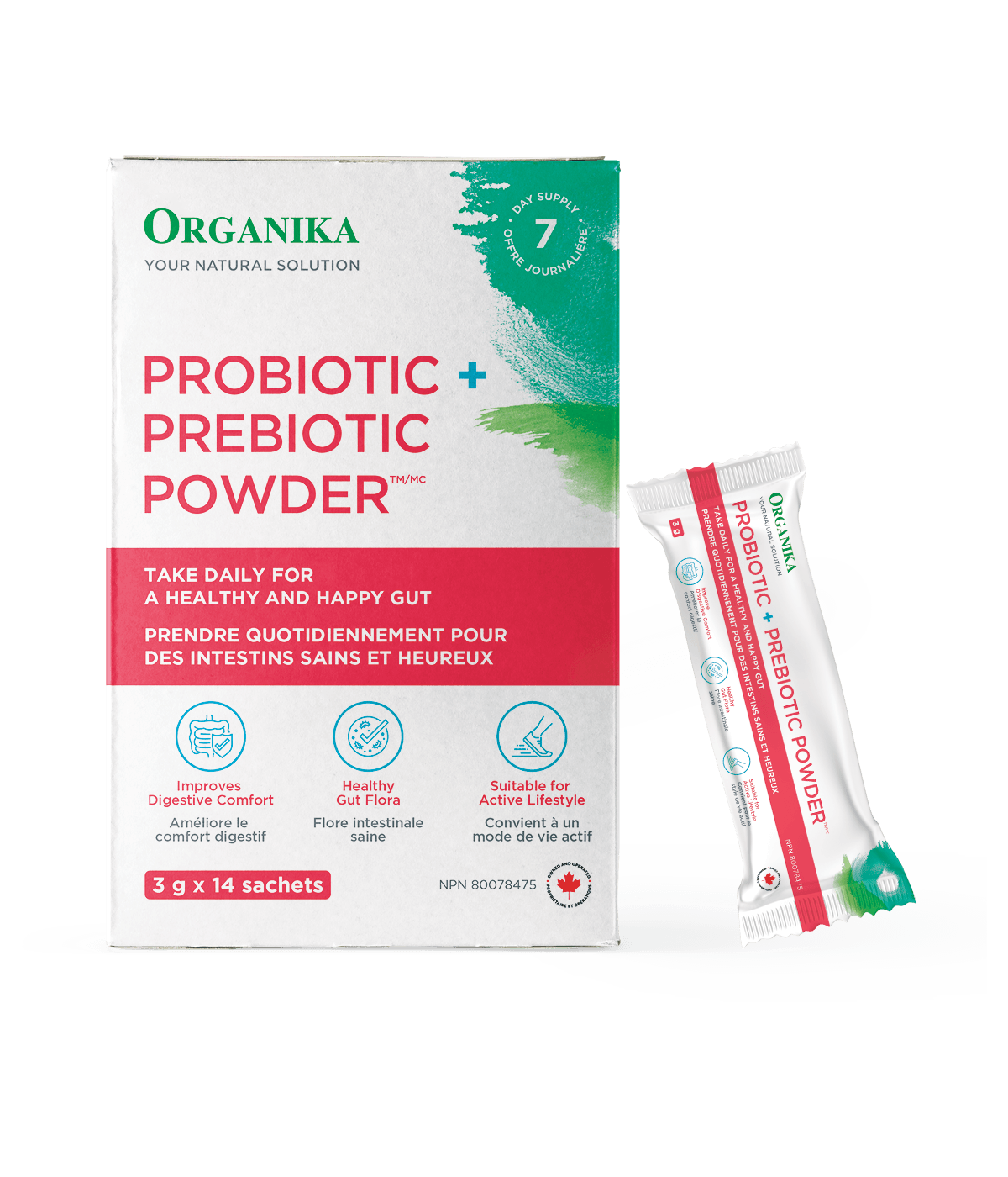 Probiotic + Prebiotic Powder - 3 g x 14 sachets - Organika Health Products