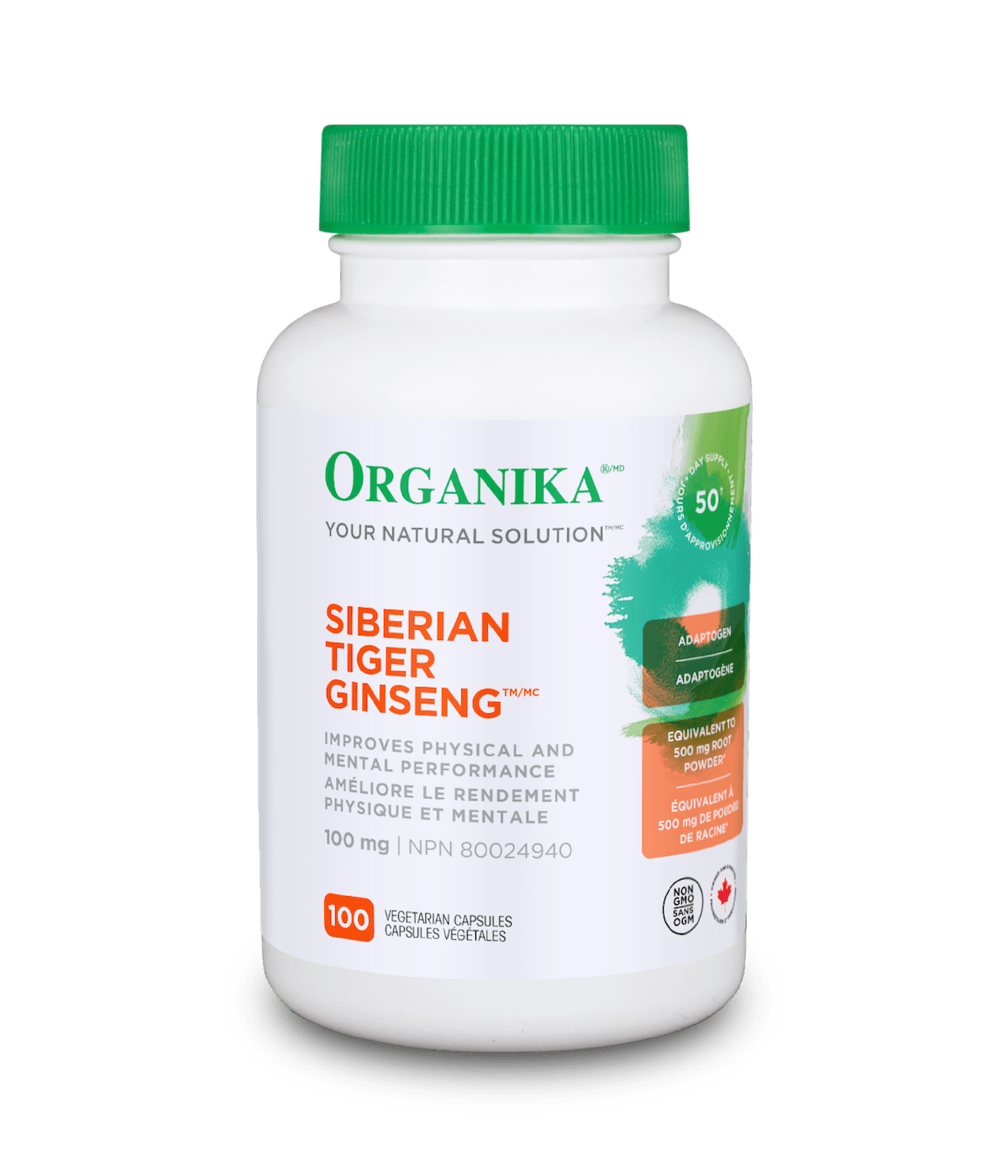 Siberian Tiger Ginseng - 100 mg/100 vcaps - Organika Health Products