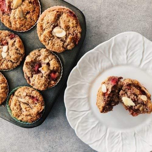 Grain Free Strawberry Almond Collagen Muffins - Organika Health Products