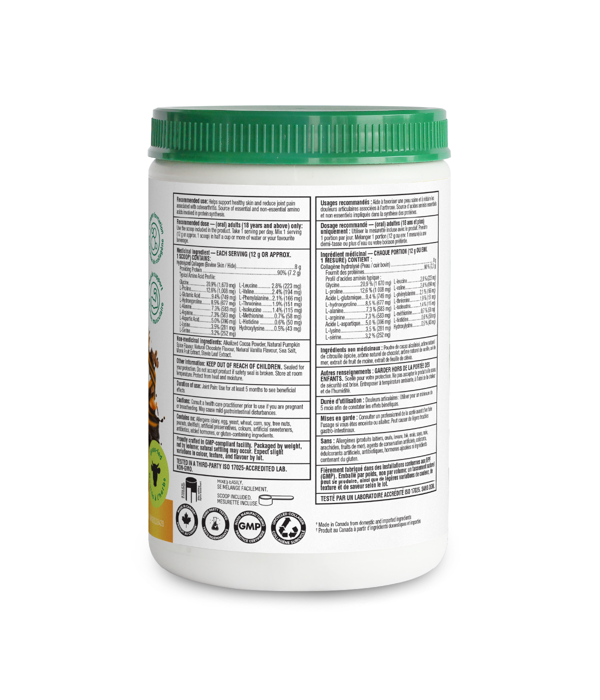 Dark Chocolate Pumpkin Spice Enhanced Collagen Protein