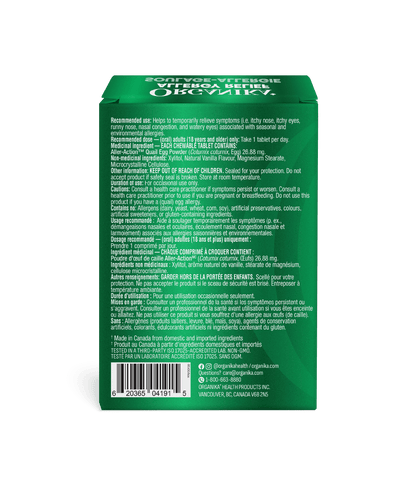 Allergy Relief - 60 Tablets - Organika Health Products