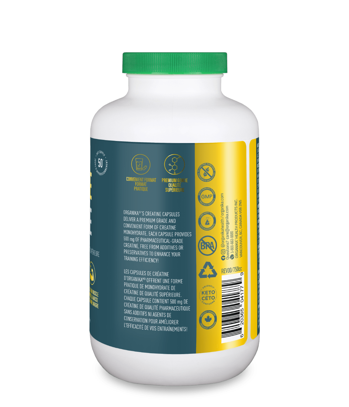 Creatine Capsules - 300 vcaps - Organika Health Products