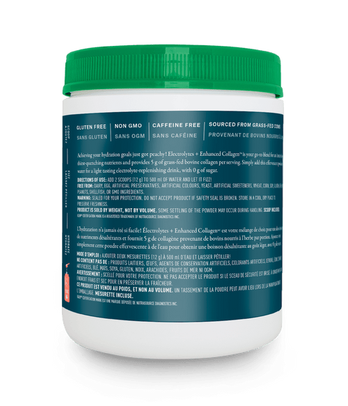 Electrolytes + Enhanced Collagen™ - Juicy Strawberry Peach 600 g - Juicy Strawberry Peach - Organika Health Products
