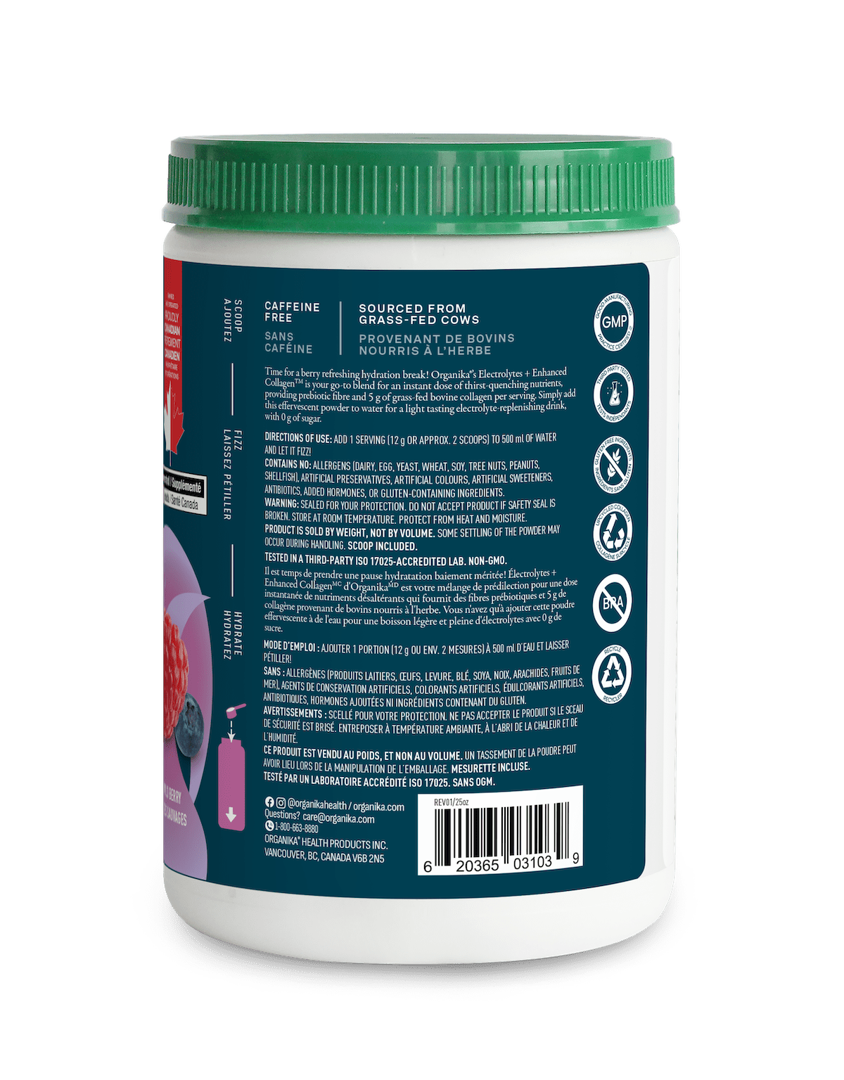 Electrolytes + Enhanced Collagen - Wild Berry - Wild Berry - Organika Health Products
