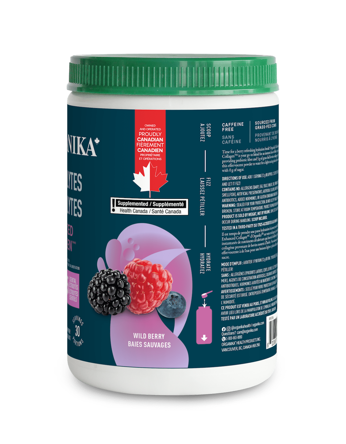 Electrolytes + Enhanced Collagen - Wild Berry - Wild Berry - Organika Health Products