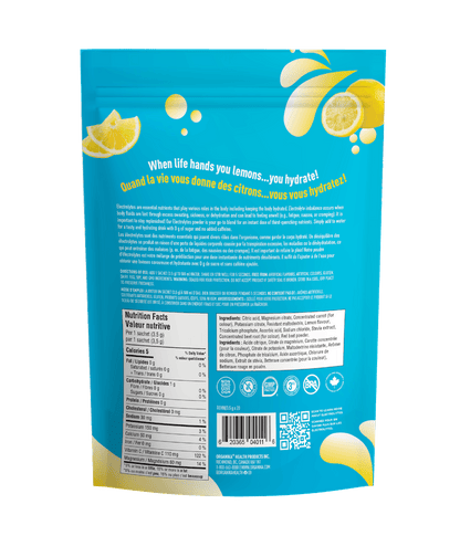 Electrolytes Sachets - Classic Lemonade - 20 Pack - Organika Health Products