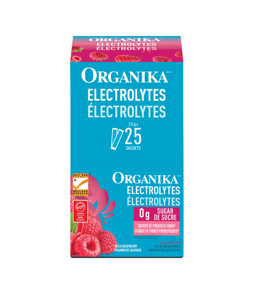 Electrolytes Sachets - Wild Raspberry - Box (25 Sachets) - Organika Health Products