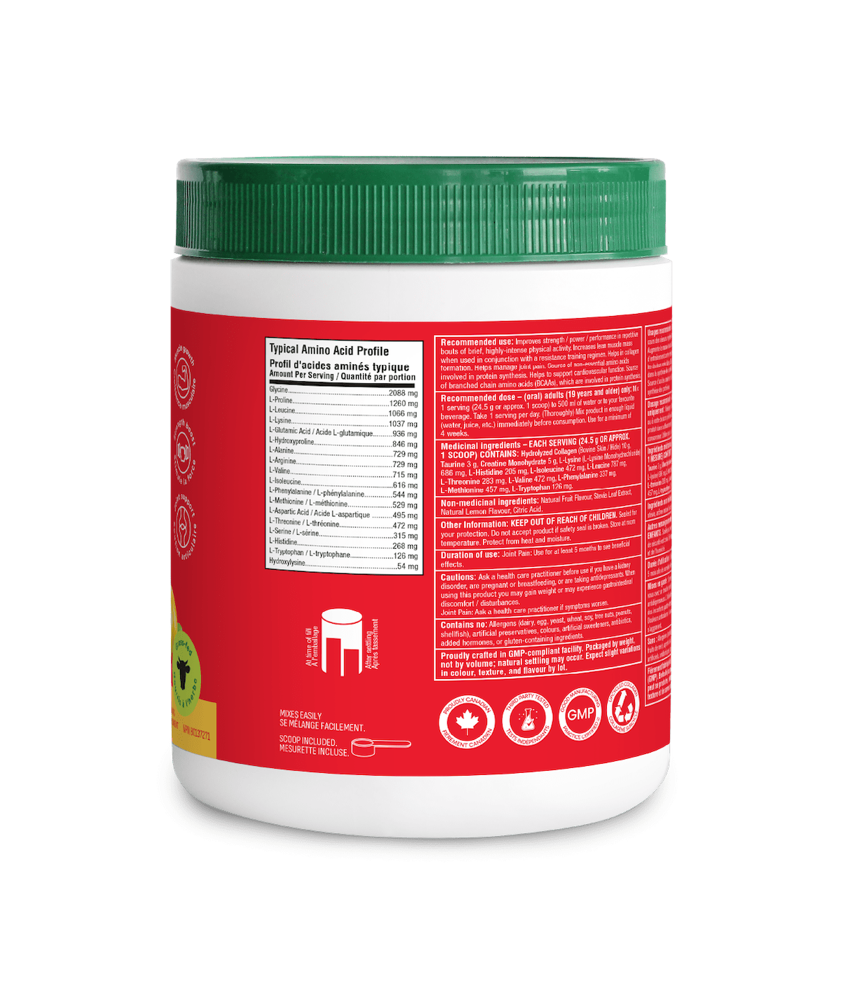 Enhanced Collagen Protein Sport - Classic Lemonade - 564 g - Organika Health Products