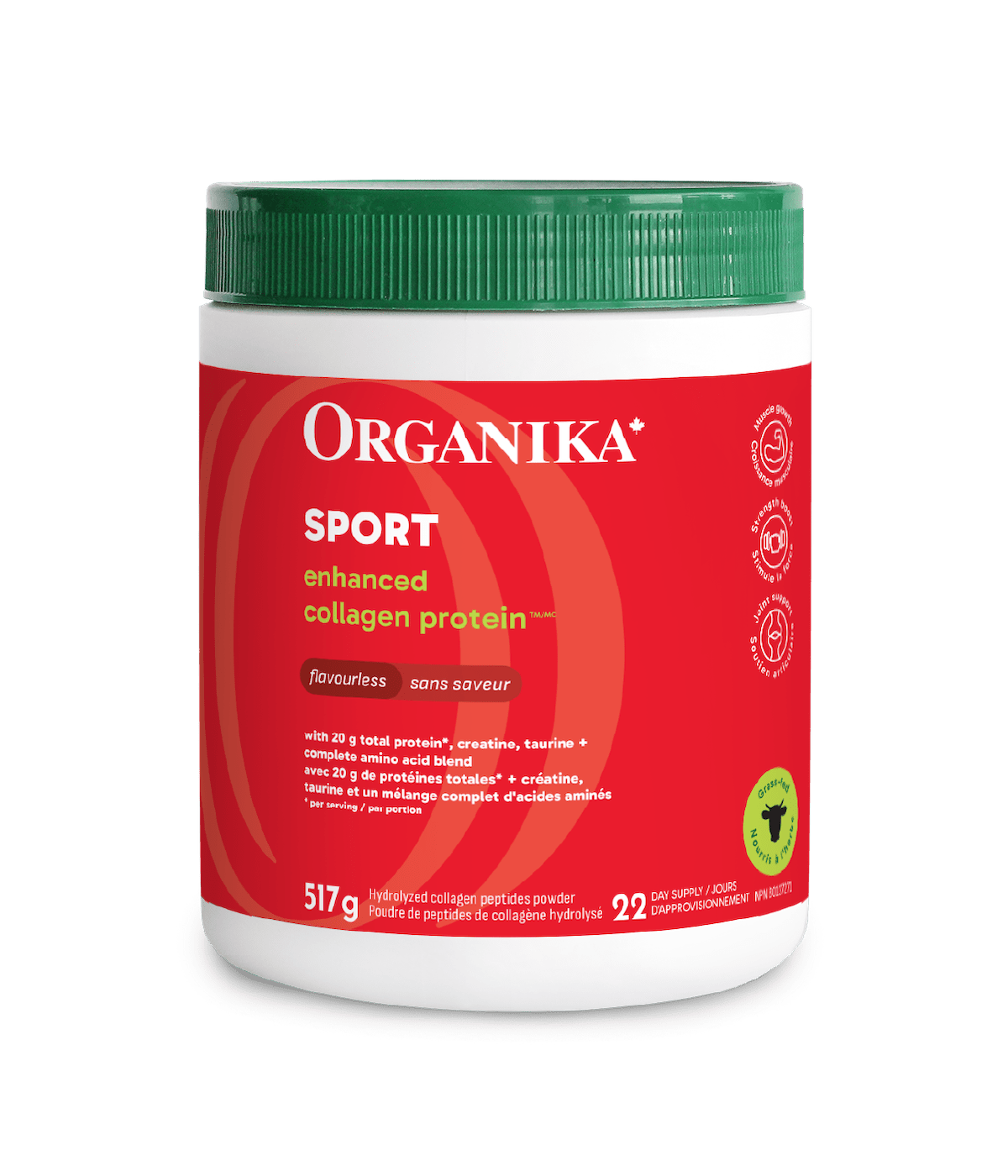 Enhanced Collagen Protein Sport - Flavourless - 517 g - Organika Health Products