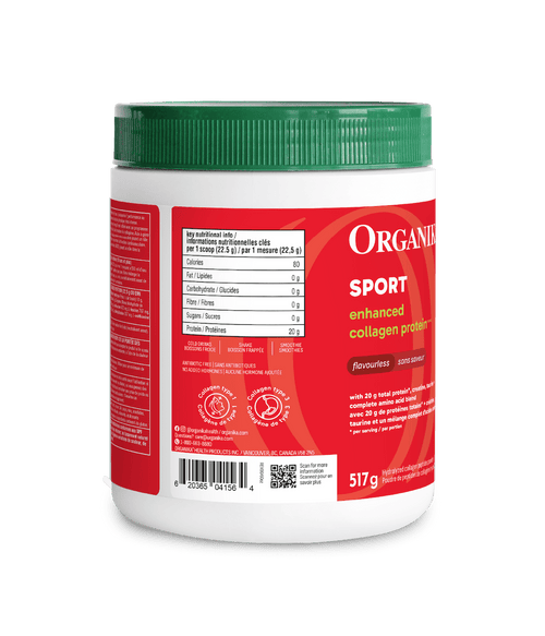 Enhanced Collagen Protein Sport - Flavourless - 517 g - Organika Health Products