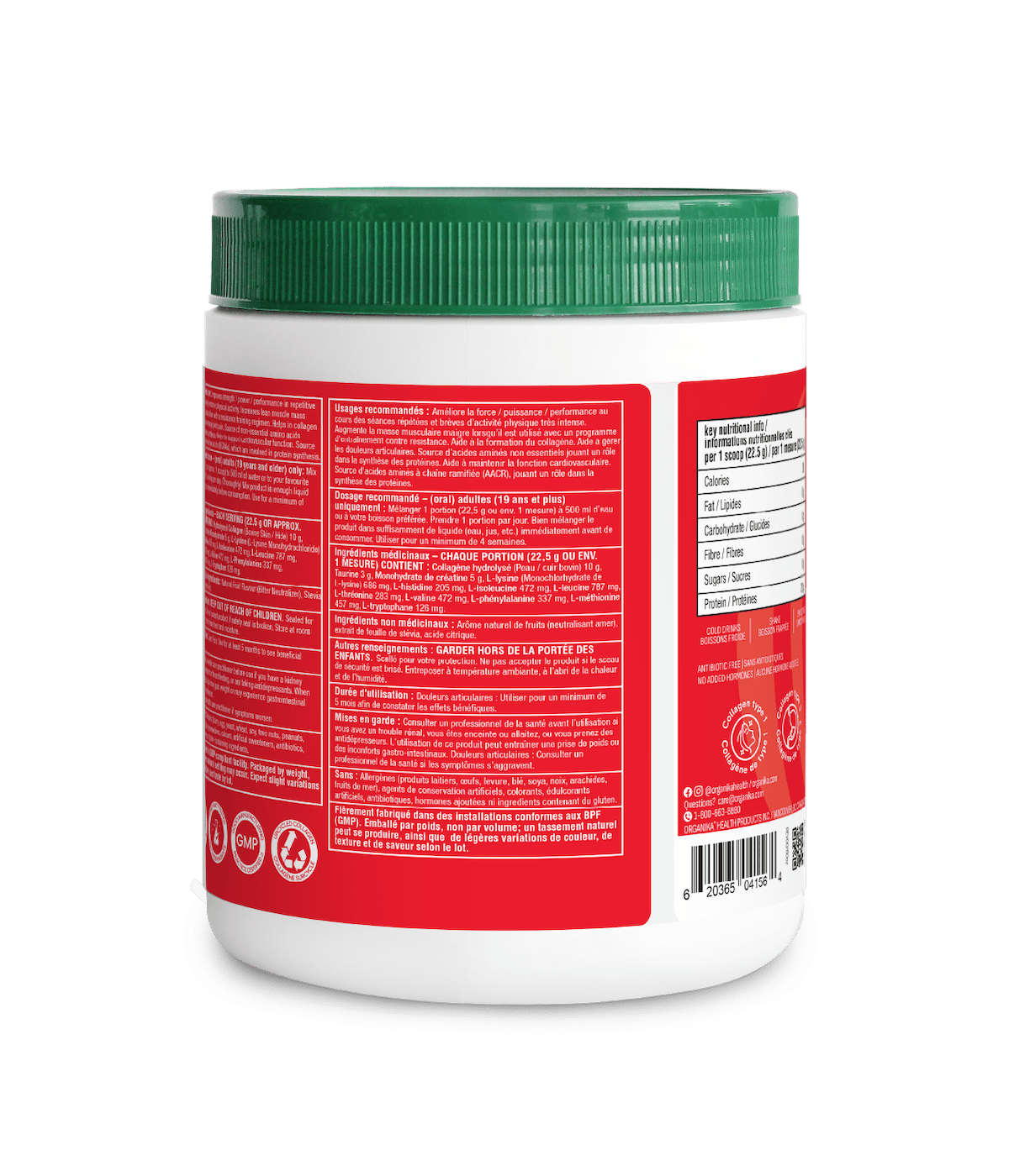 Enhanced Collagen Protein Sport - Flavourless - 517 g - Organika Health Products