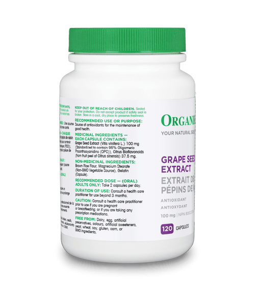 Grape Seed Extract - 120 capsules - Organika Health Products