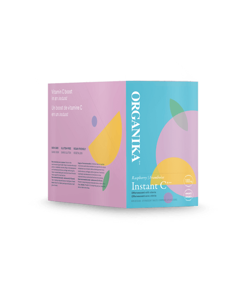 Instant C Effervescent with Stevia - Raspberry - Box Pack (8 tubes) - Organika Health Products