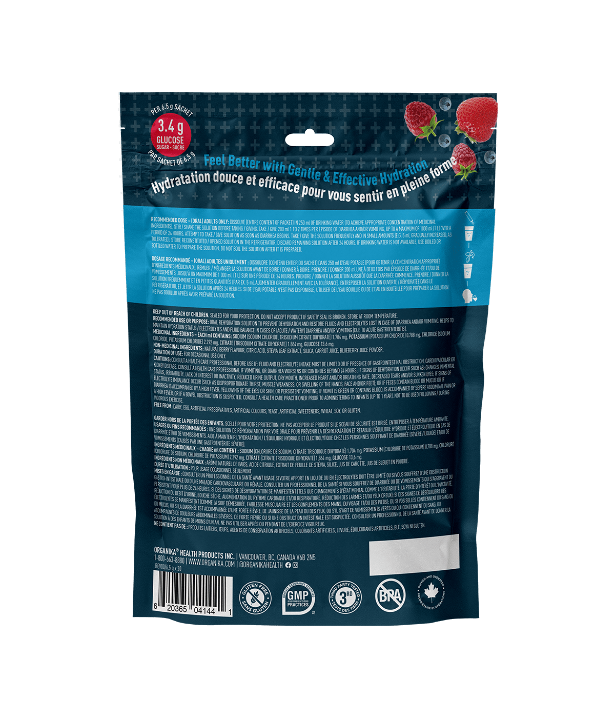 Isotonic Electrolytes - 20 Pack Pouch - Organika Health Products